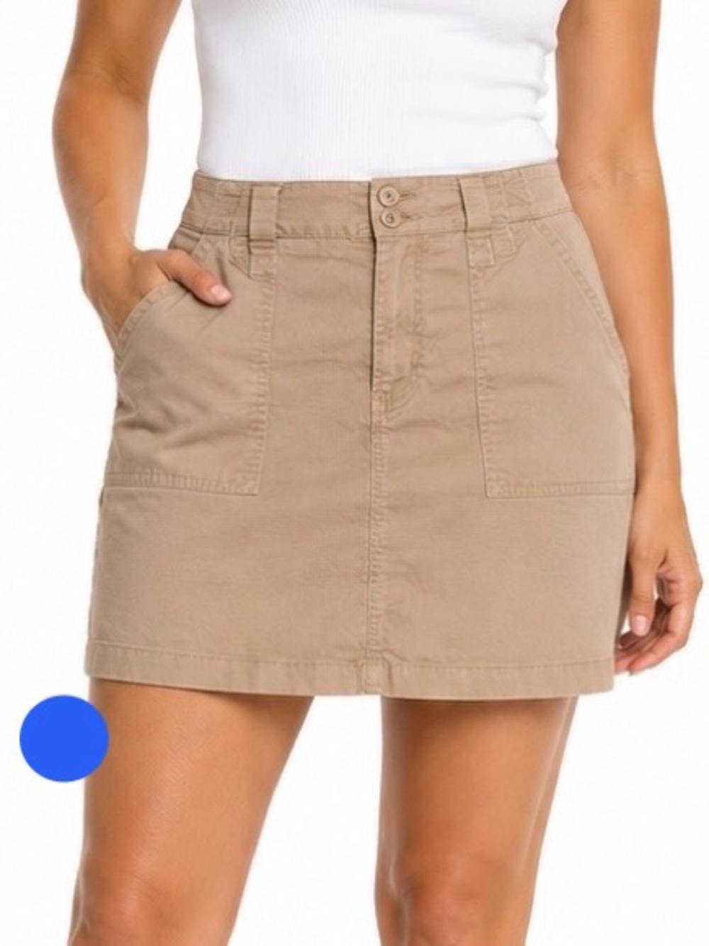Gloria Vanderbilt Khaki Skort Women’s Size 8 Stretch Cotton Casual Skirt